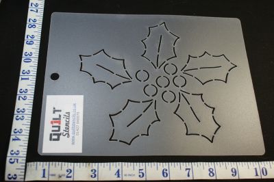 QUILTING STENCIL HOLLY LEAF CORNER OR BLOCK